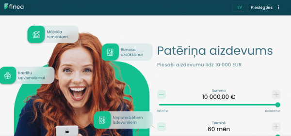Finea.lv — patēriņa kredīti līdz 10 000 €